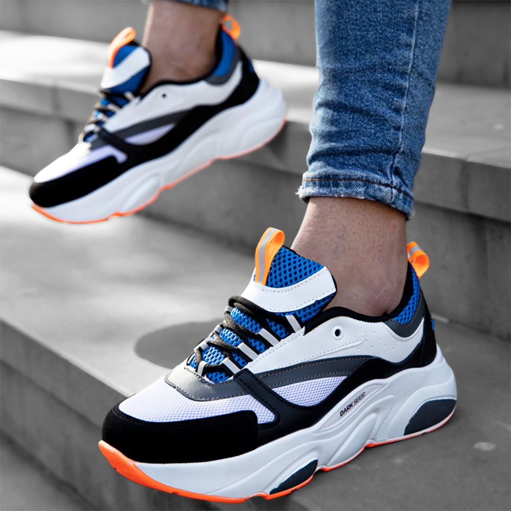 Mens Sneakers - White Blue - DS.MJ1838