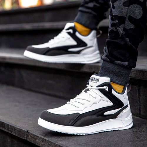 Mens High Top Sneakers - White Dark Gray - DS3.1204