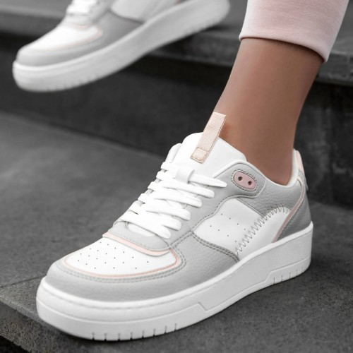 Womens Sneakers - White Pink - DS Alley