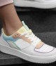 Womens Sneakers - White Yellow Blue - DS Alley