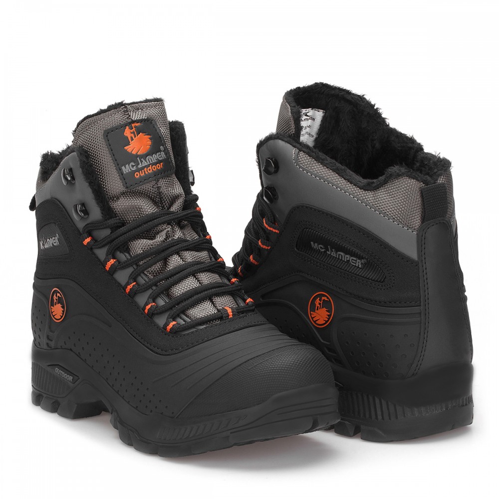 Unisex Hiking Boots - Black Gray Orange - DS.1918