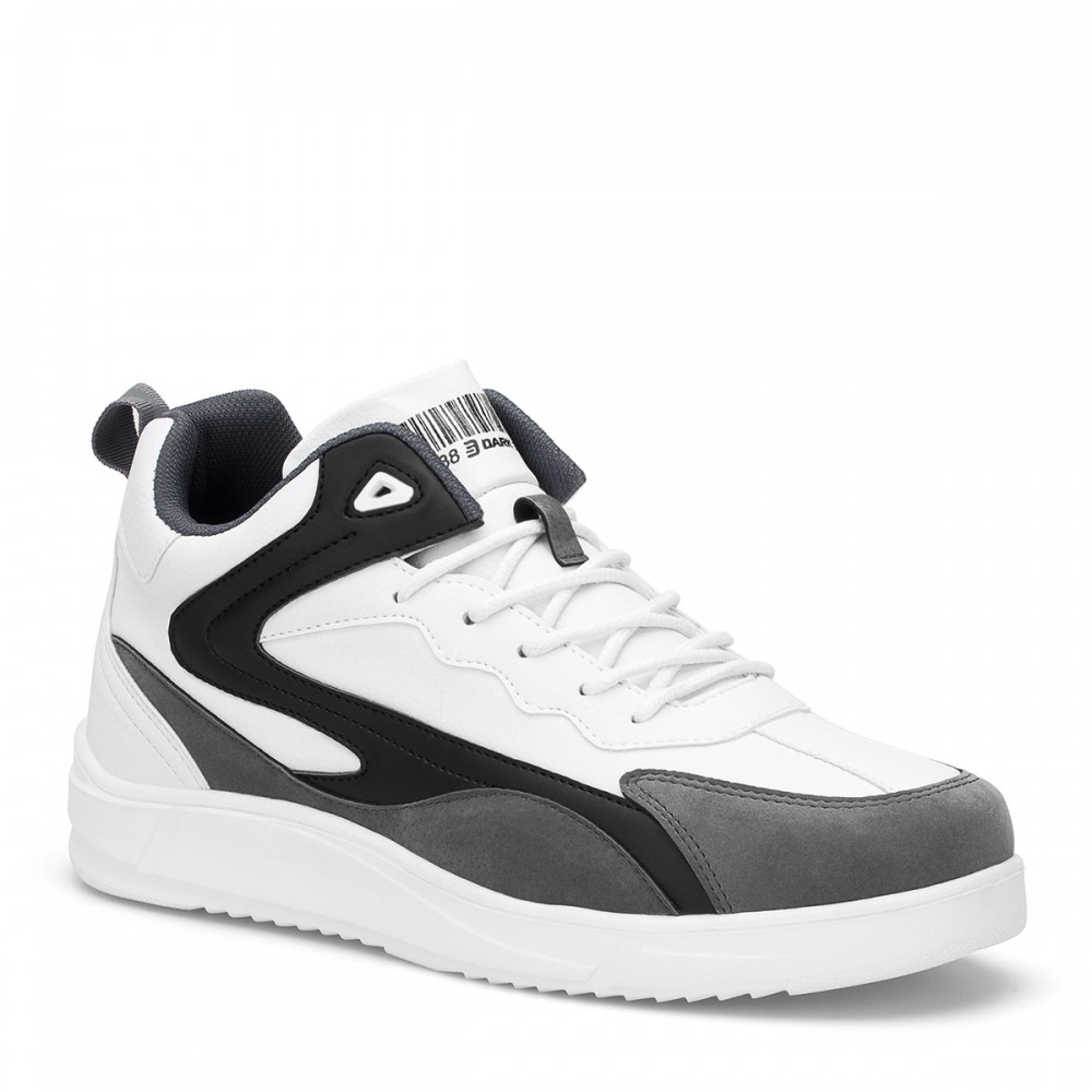 Mens High Top Sneakers - White Dark Gray - DS3.1204