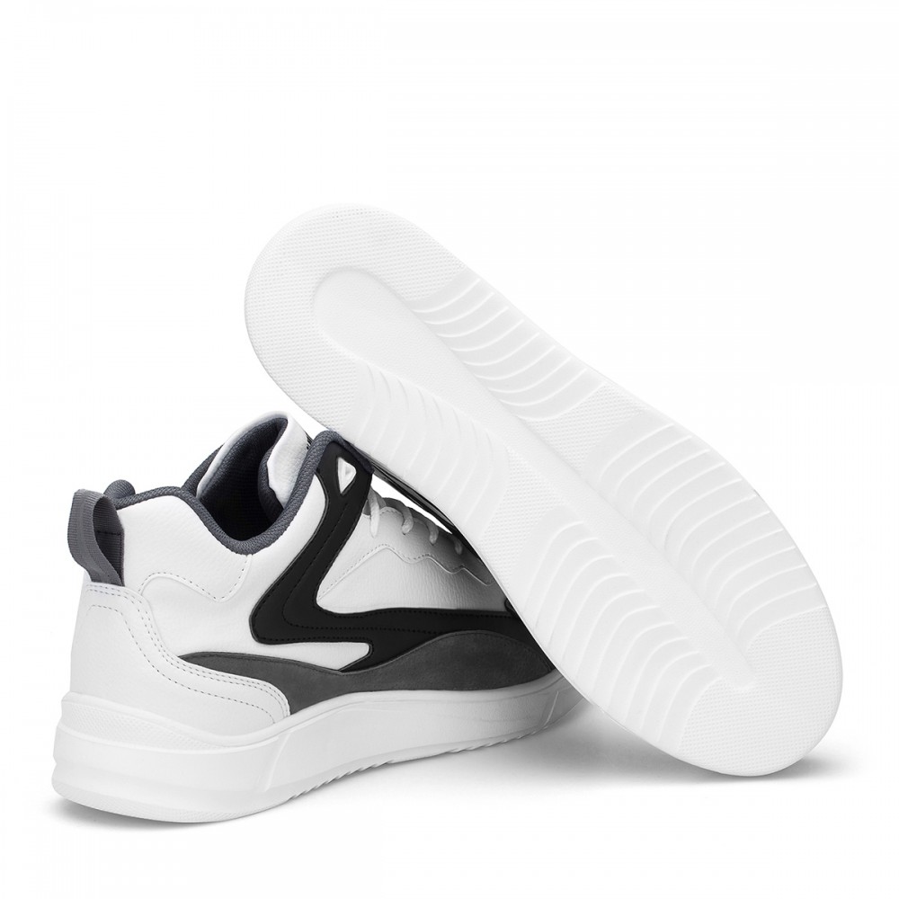 Mens High Top Sneakers - White Dark Gray - DS3.1204