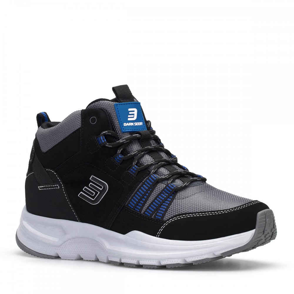 Men's High Top Sneakers - Black Gray Blue - DS3.1258