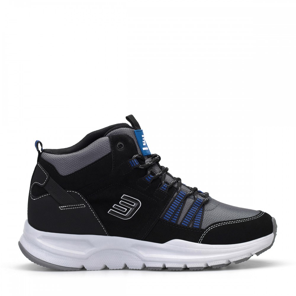 Men's High Top Sneakers - Black Gray Blue - DS3.1258