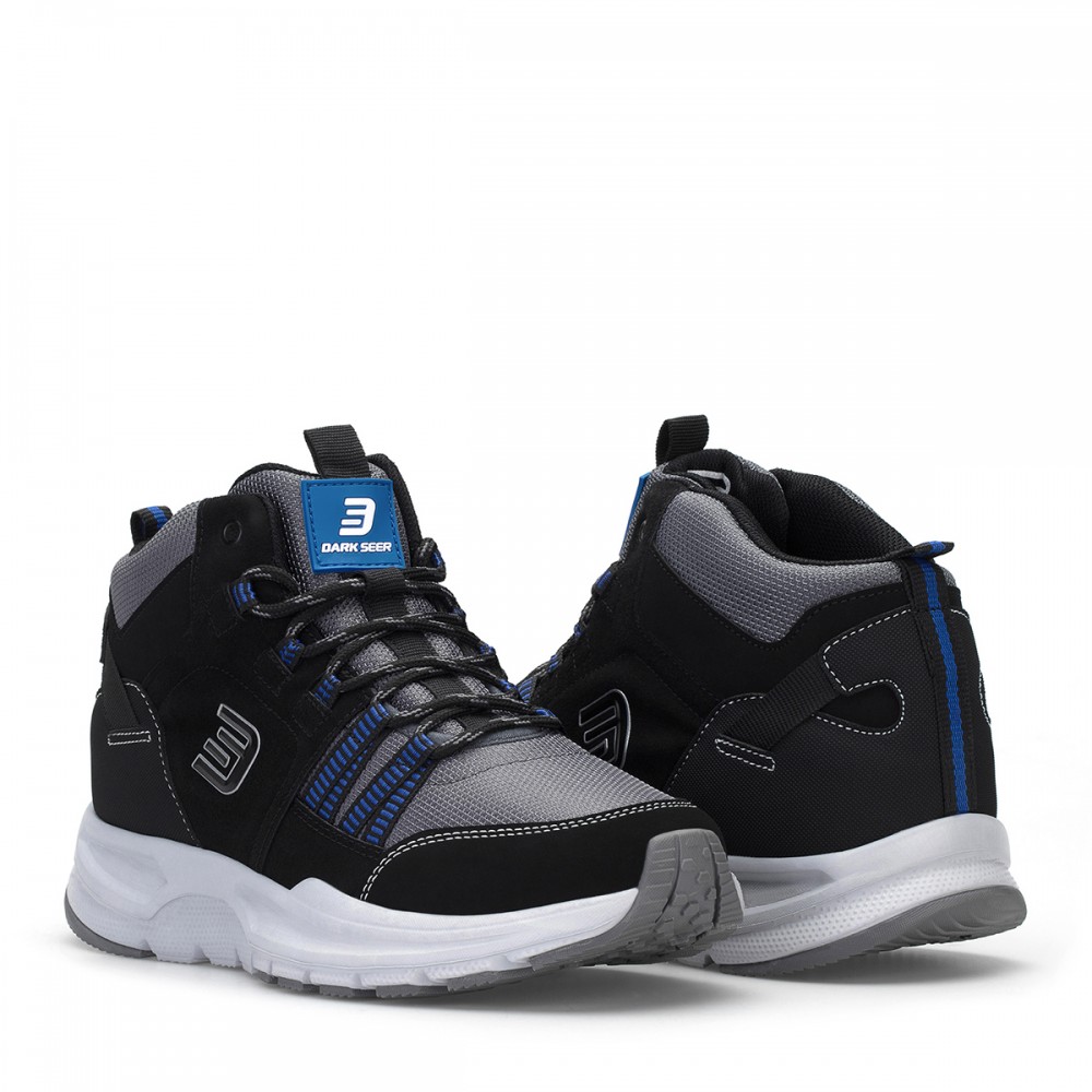 Men's High Top Sneakers - Black Gray Blue - DS3.1258