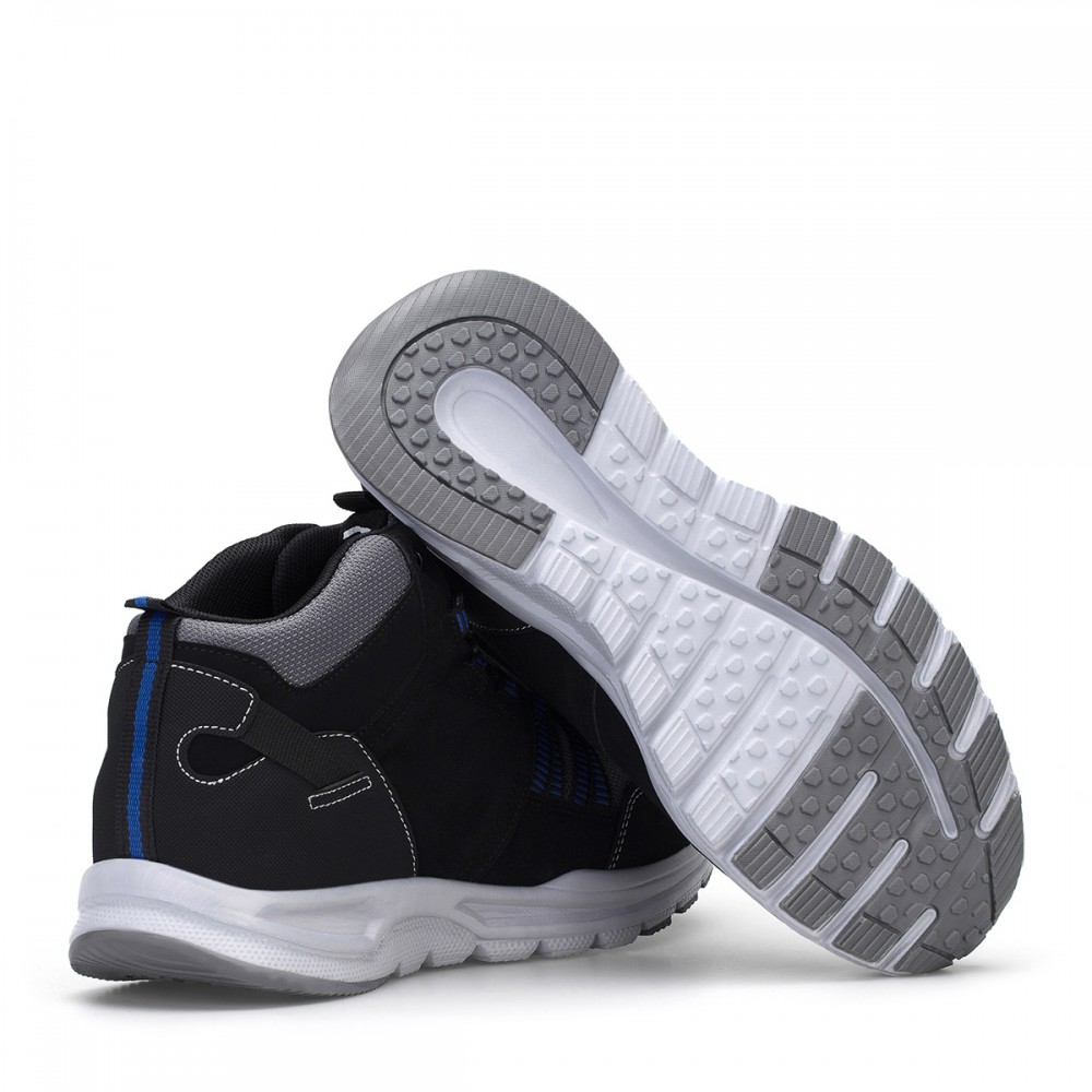Men's High Top Sneakers - Black Gray Blue - DS3.1258