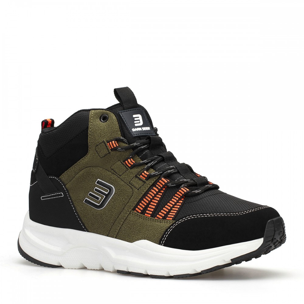 Men's High Top Sneakers - Black Khaki Orange - DS3.1258