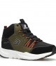 Men's High Top Sneakers - Black Khaki Orange - DS3.1258