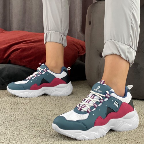 Women's Sneakers - White Blue - DS3.5100