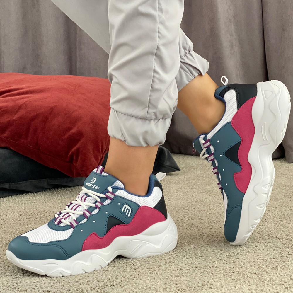 Women's Sneakers - White Blue - DS3.5100