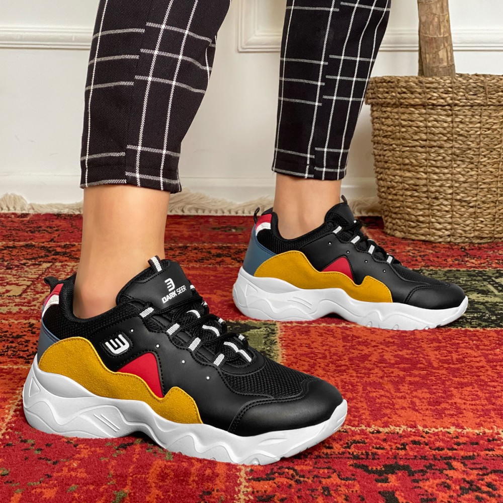 Women's Sneakers - Black Yellow - DS3.5100