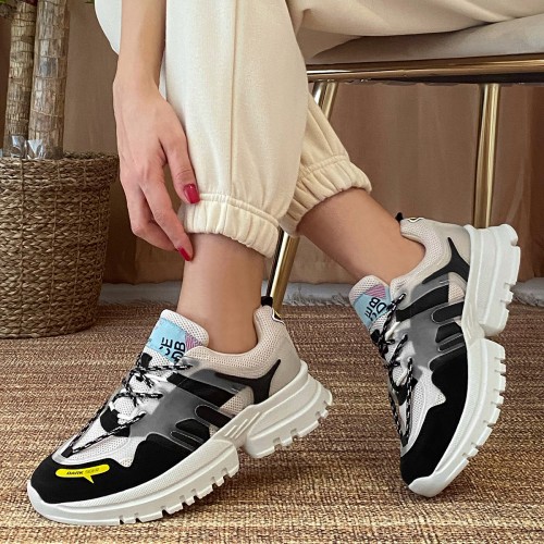Women’s Sneakers - Beige Black - DS3.5154