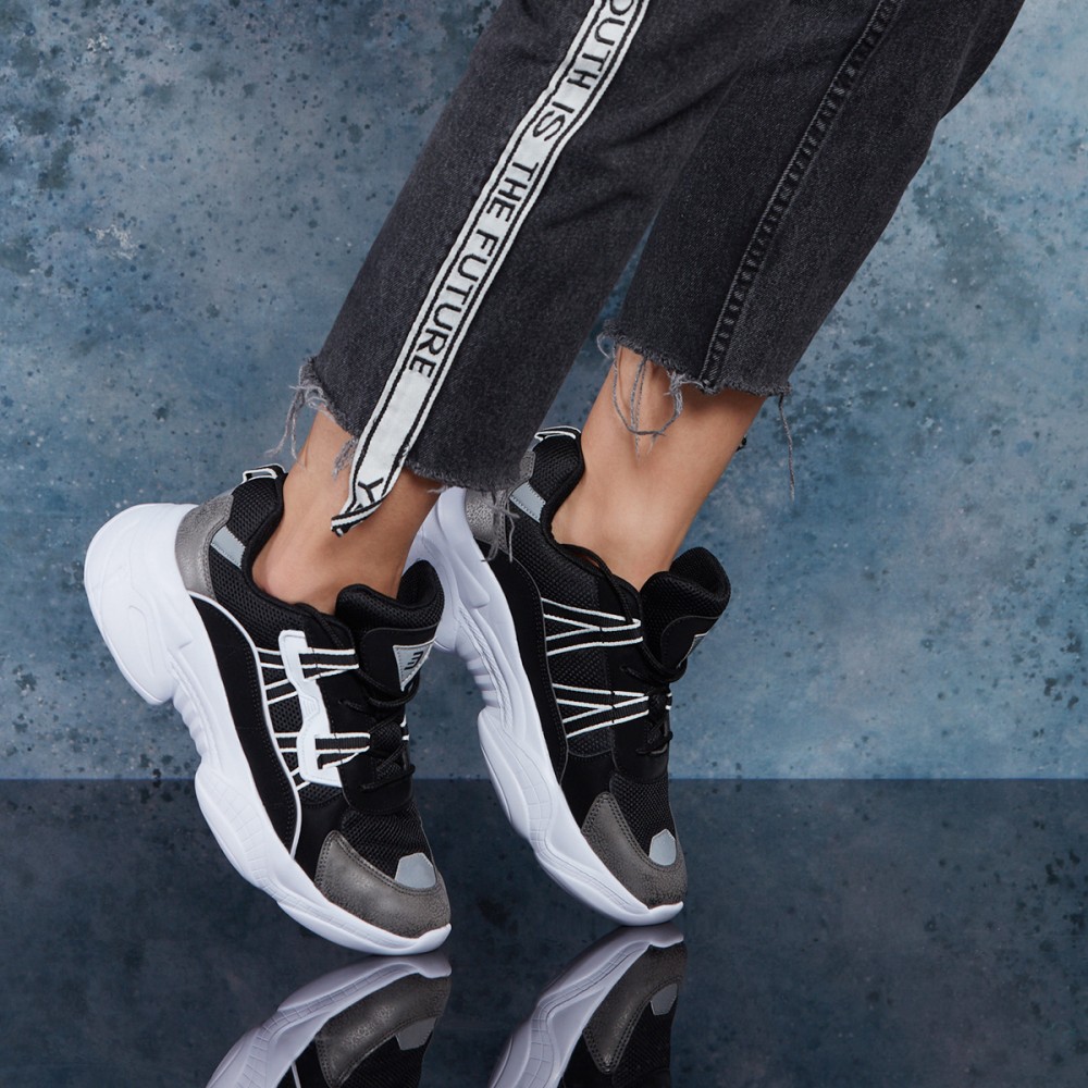 Women’s Sneakers - Black White - DS3.5156