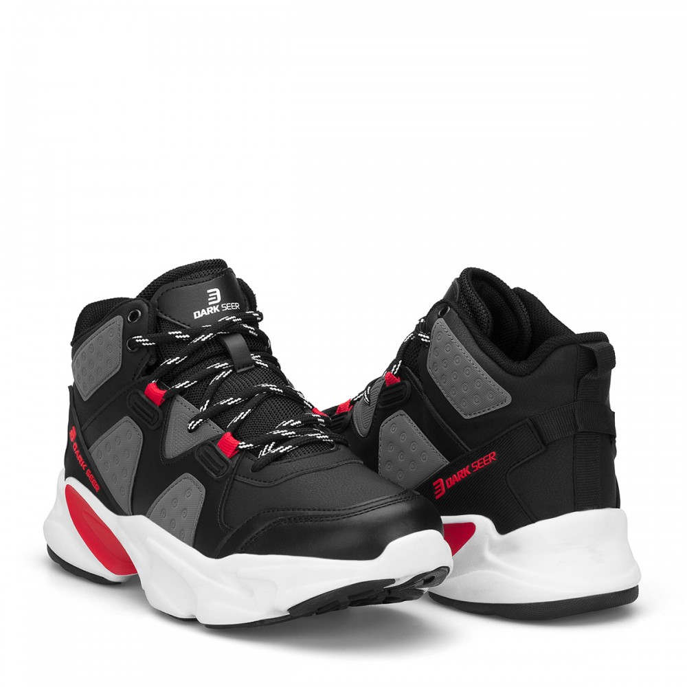 Mens High Top Sneakers - Black White - DS3.839