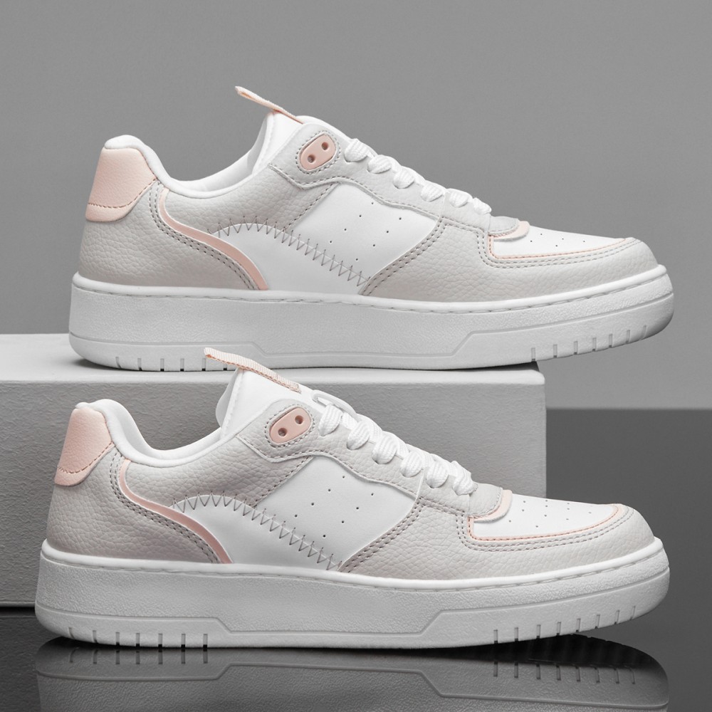 Womens Sneakers - White Pink - DS Alley