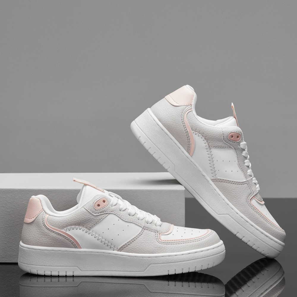 Womens Sneakers - White Pink - DS Alley