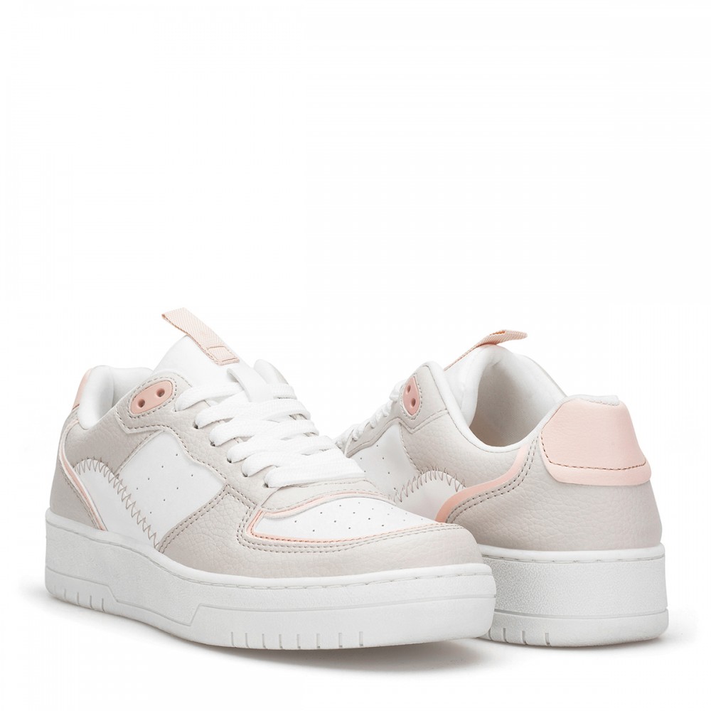 Womens Sneakers - White Pink - DS Alley