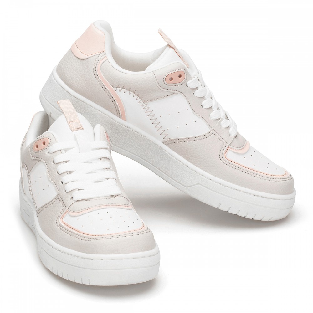Womens Sneakers - White Pink - DS Alley