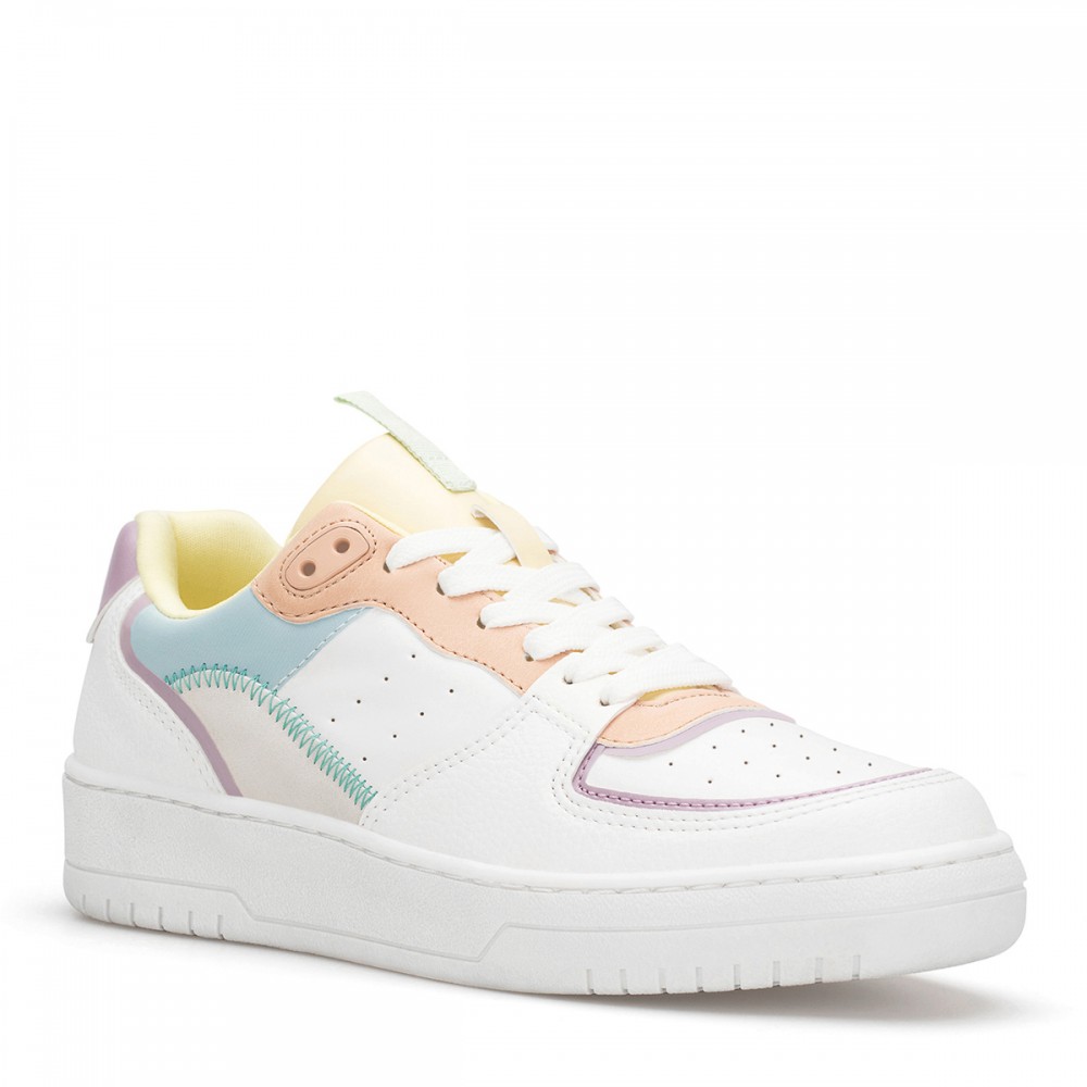 Womens Sneakers - White Yellow Blue - DS Alley