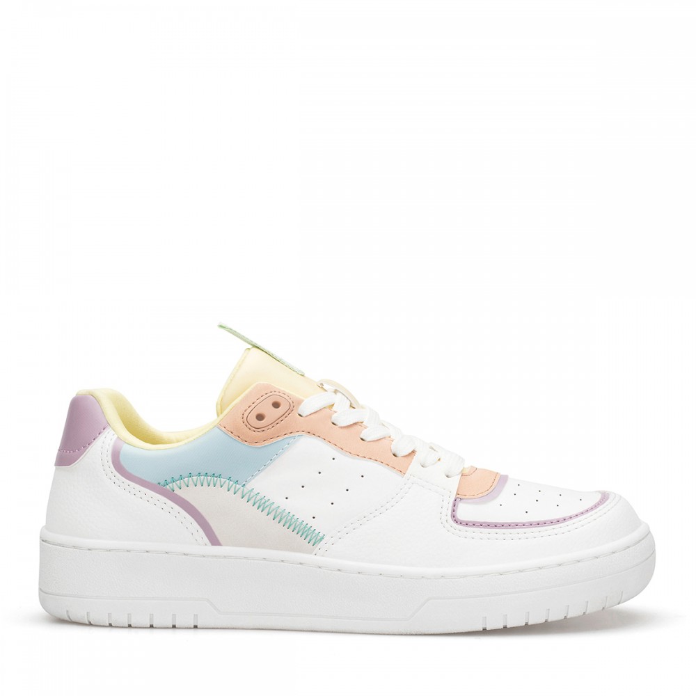 Womens Sneakers - White Yellow Blue - DS Alley