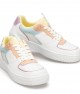 Womens Sneakers - White Yellow Blue - DS Alley