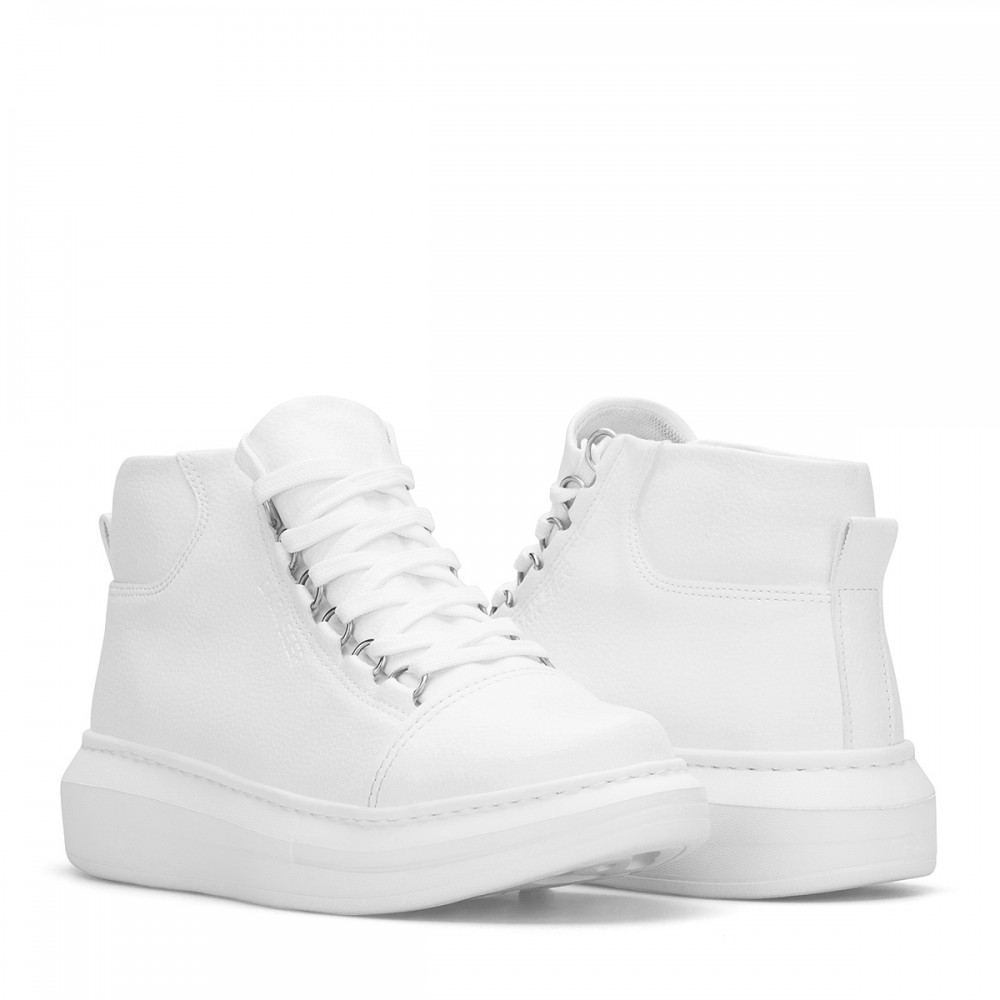 Men's High Top Sneakers - White - DS Belano