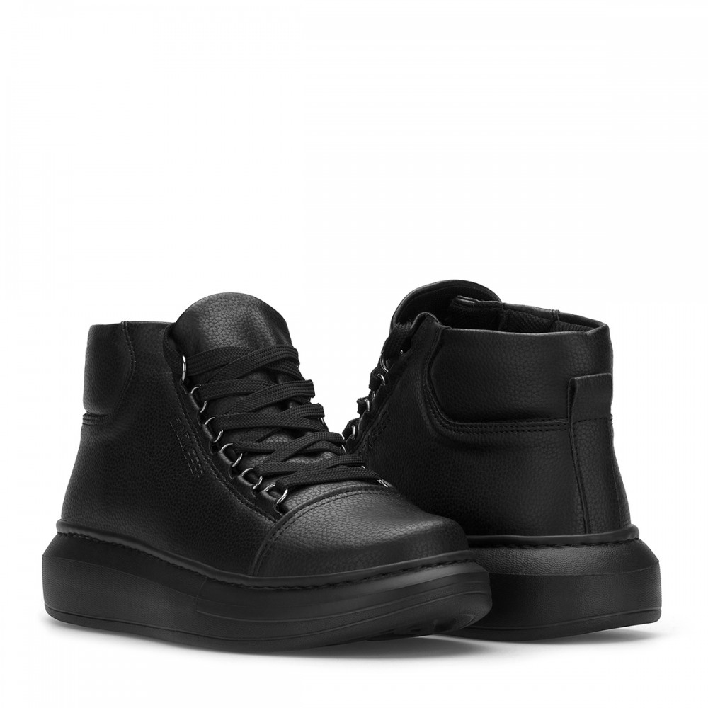 Men's High Top Sneakers - Black - DS Belano