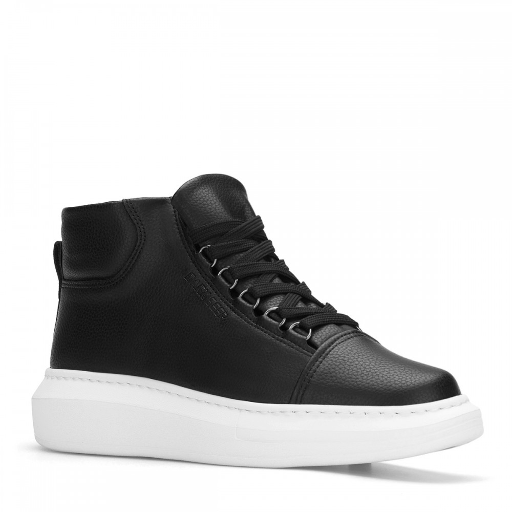 Men's High Top Sneakers - Black White - DS Belano