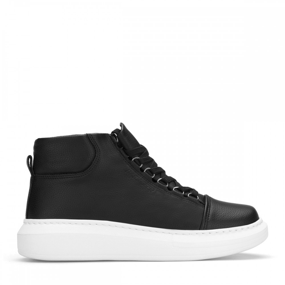 Men's High Top Sneakers - Black White - DS Belano