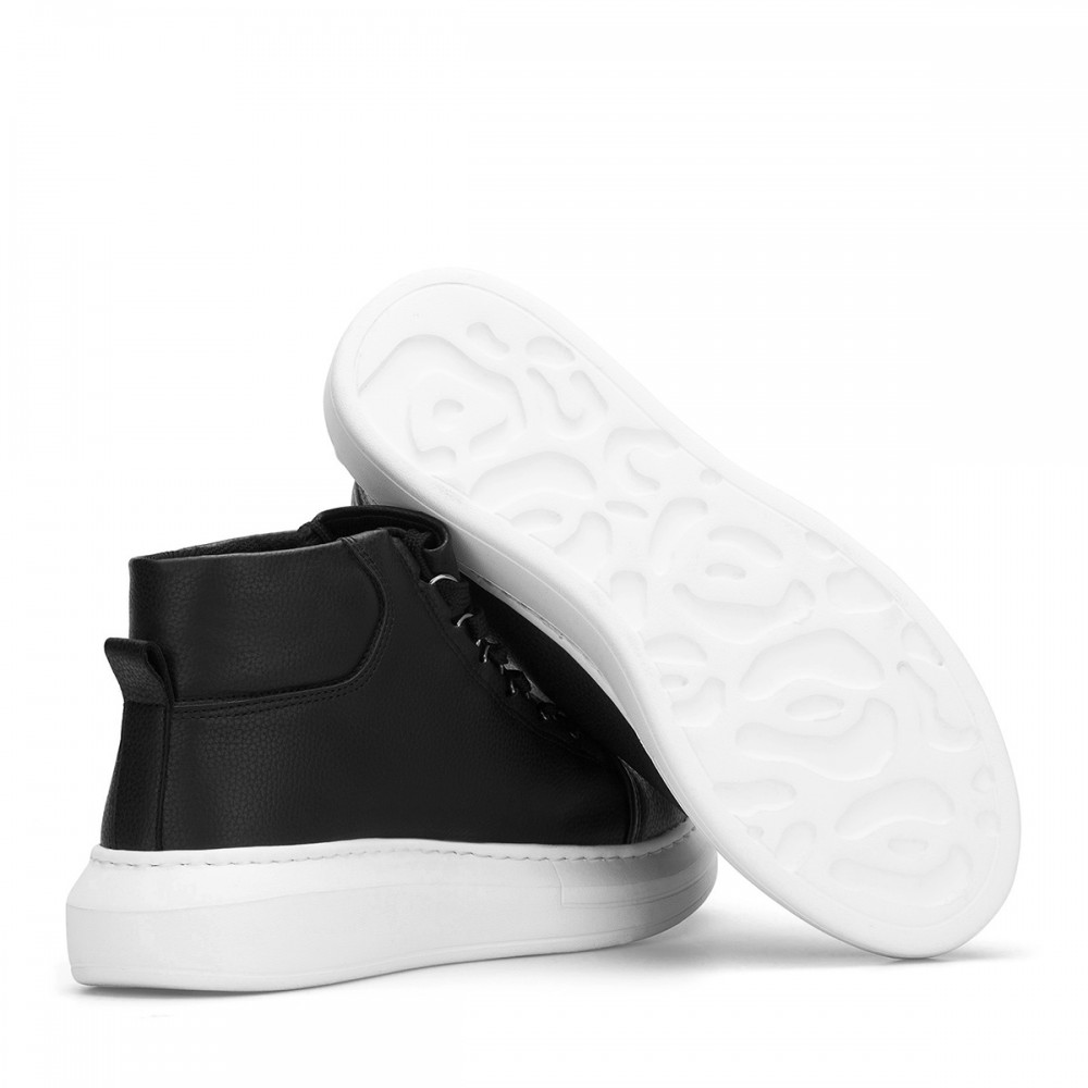 Men's High Top Sneakers - Black White - DS Belano