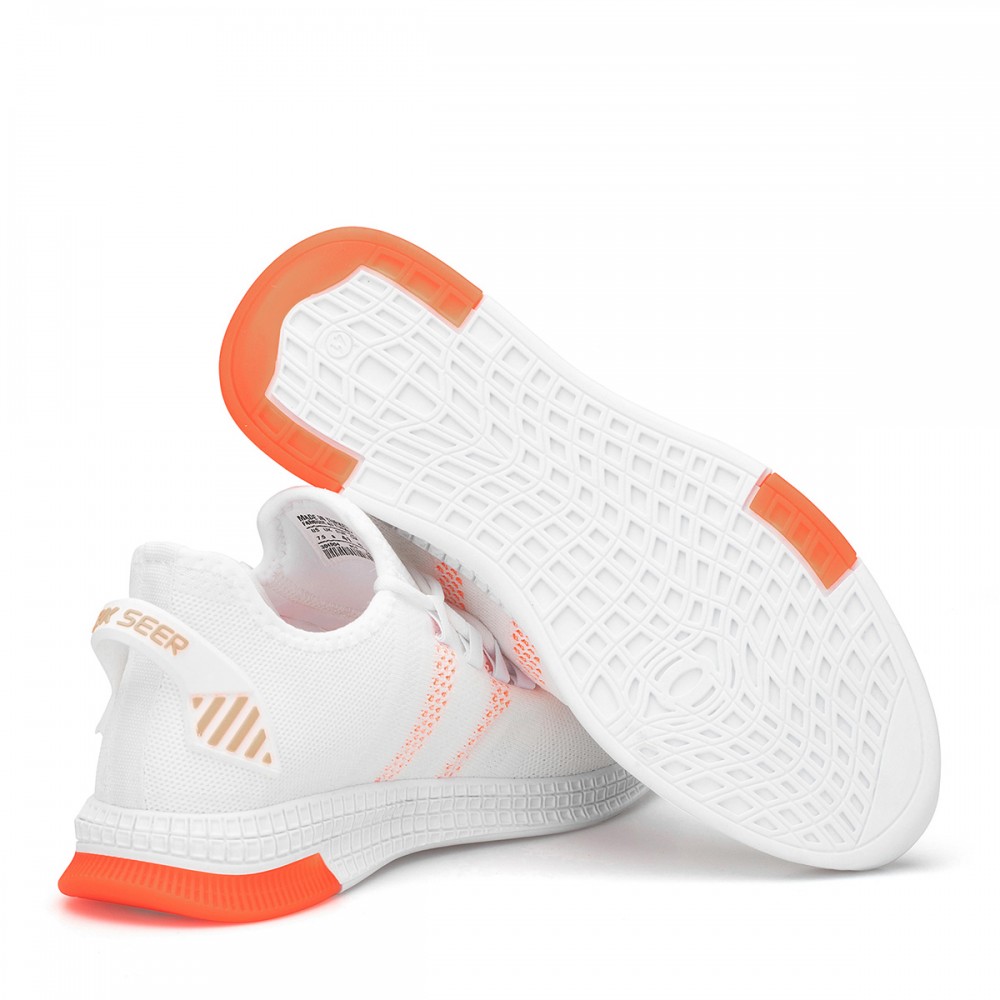 Unisex Sneakers - White Orange - DS.FBS2013