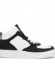 Womens High Top Sneakers - White Black - DS Maya