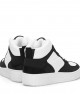 Womens High Top Sneakers - White Black - DS Maya