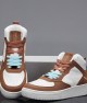 Womens High Top Sneakers - White Tan - DS Maya