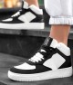 Womens High Top Sneakers - White Black - DS Maya