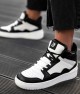 Women's High Top Sneakers - White Black - DS Violet