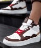 Women's High Top Sneakers - White Tan - DS Violet