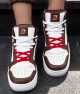 Women's High Top Sneakers - White Tan - DS Violet