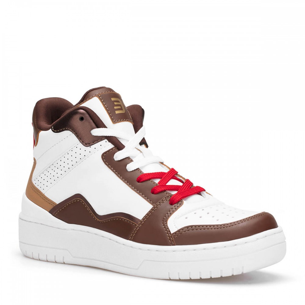 Women's High Top Sneakers - White Tan - DS Violet