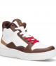 Women's High Top Sneakers - White Tan - DS Violet