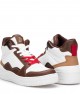 Women's High Top Sneakers - White Tan - DS Violet
