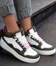 Women's High Top Sneakers - White Green - DS Violet
