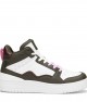 Women's High Top Sneakers - White Green - DS Violet