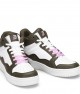 Women's High Top Sneakers - White Green - DS Violet