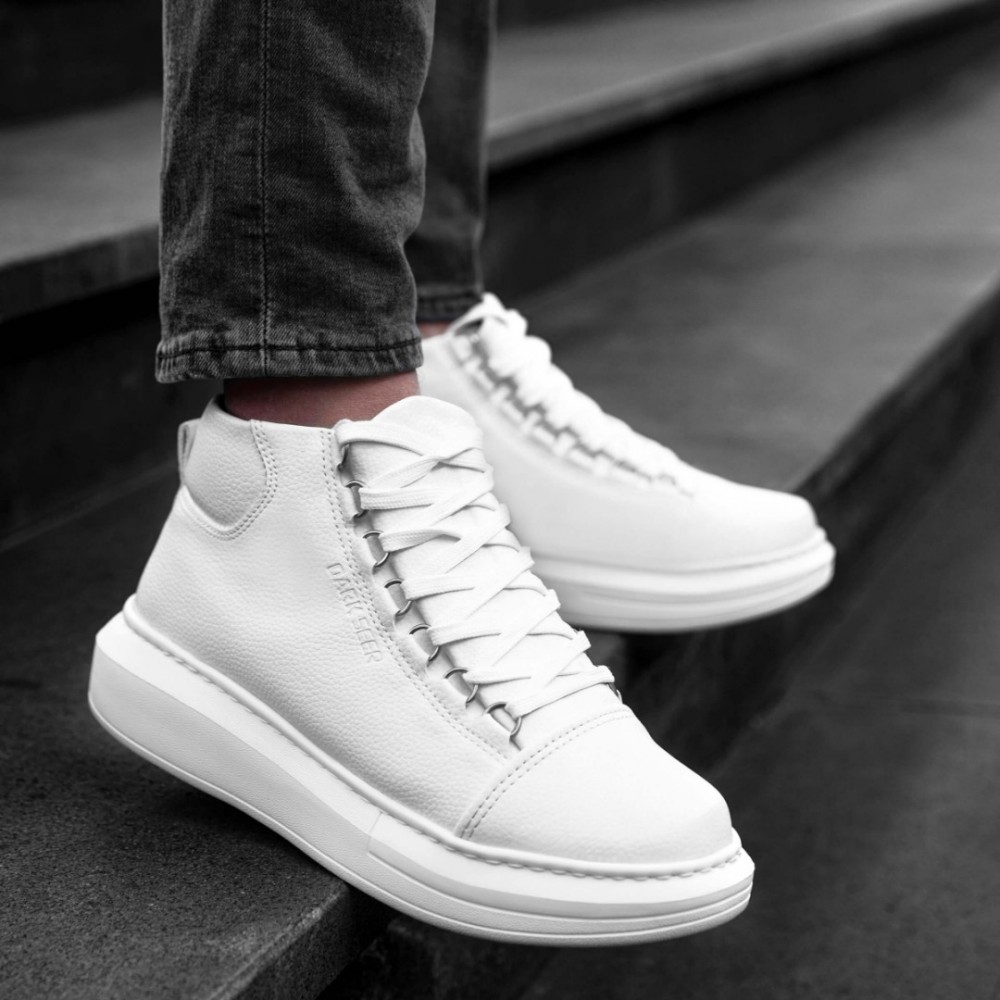 Men's High Top Sneakers - White - DS Belano