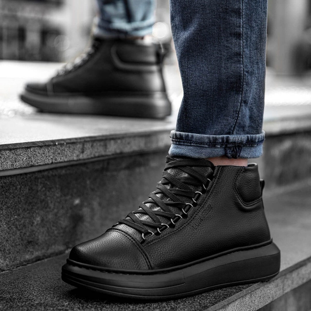 Black High Top Shoes.