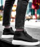 Men's High Top Sneakers - Black White - DS Belano