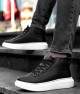 Men's High Top Sneakers - Black White - DS Belano